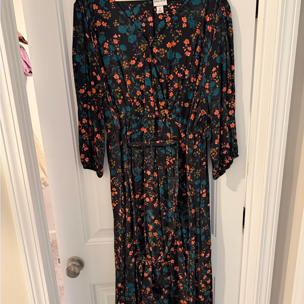 Ava & Viv Black Floral Maxi Dress